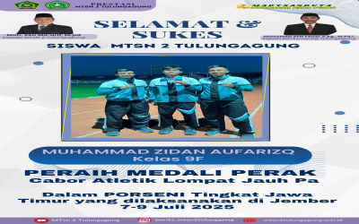 Siswa MTsN 2 Tulungagung Raih Medali Perak di Porseni Tingkat Jawa Timur